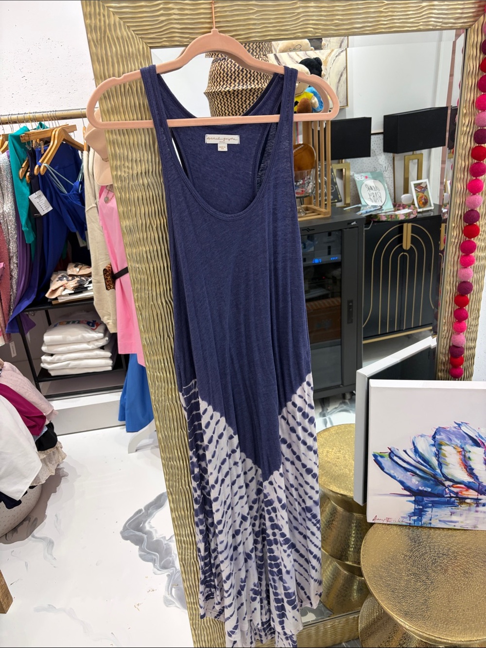 Spiritual Gangster Navy and White Tie-Dye Maxi Dress